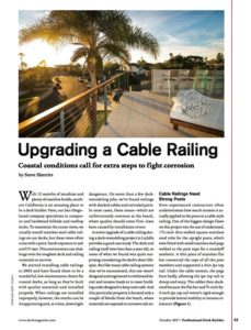 San Diego cable railings, deck builder cable railings, cable railings for deck builders, cable railings deck builder magazine