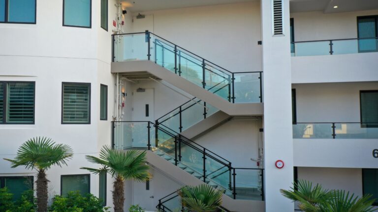 stainless steel railing on apartment building