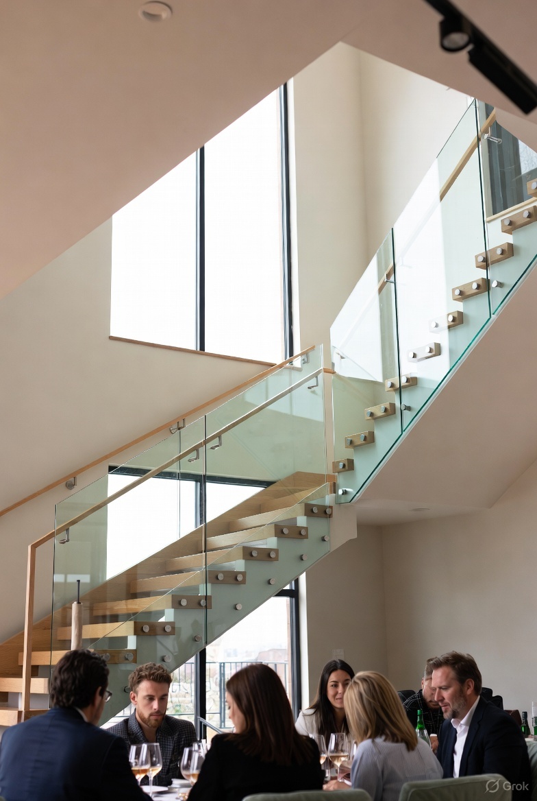 sleek stair railings