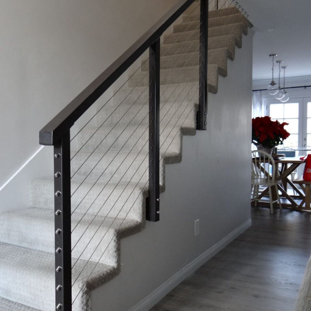 cable railing with steel posts