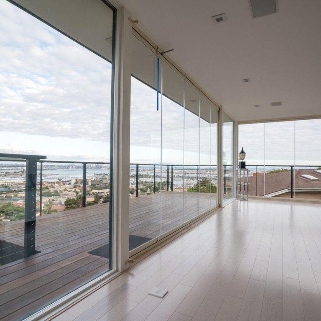 cable railing around a deck