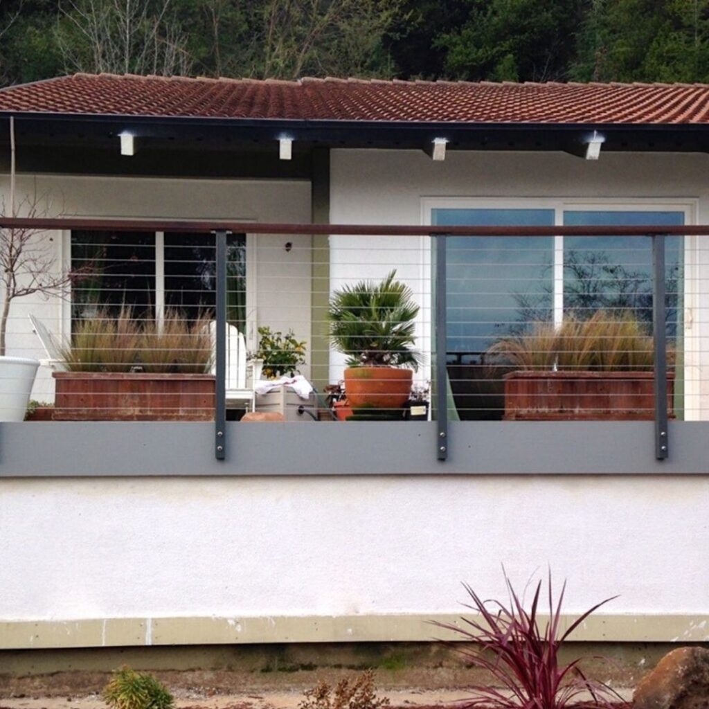 cable railing around deck