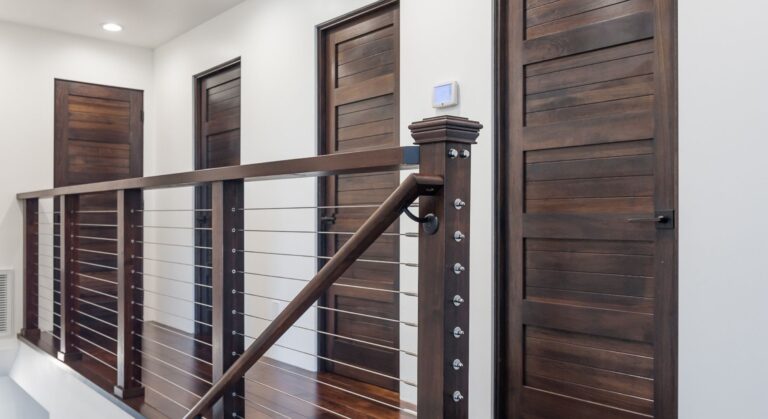 Interior stair railing.