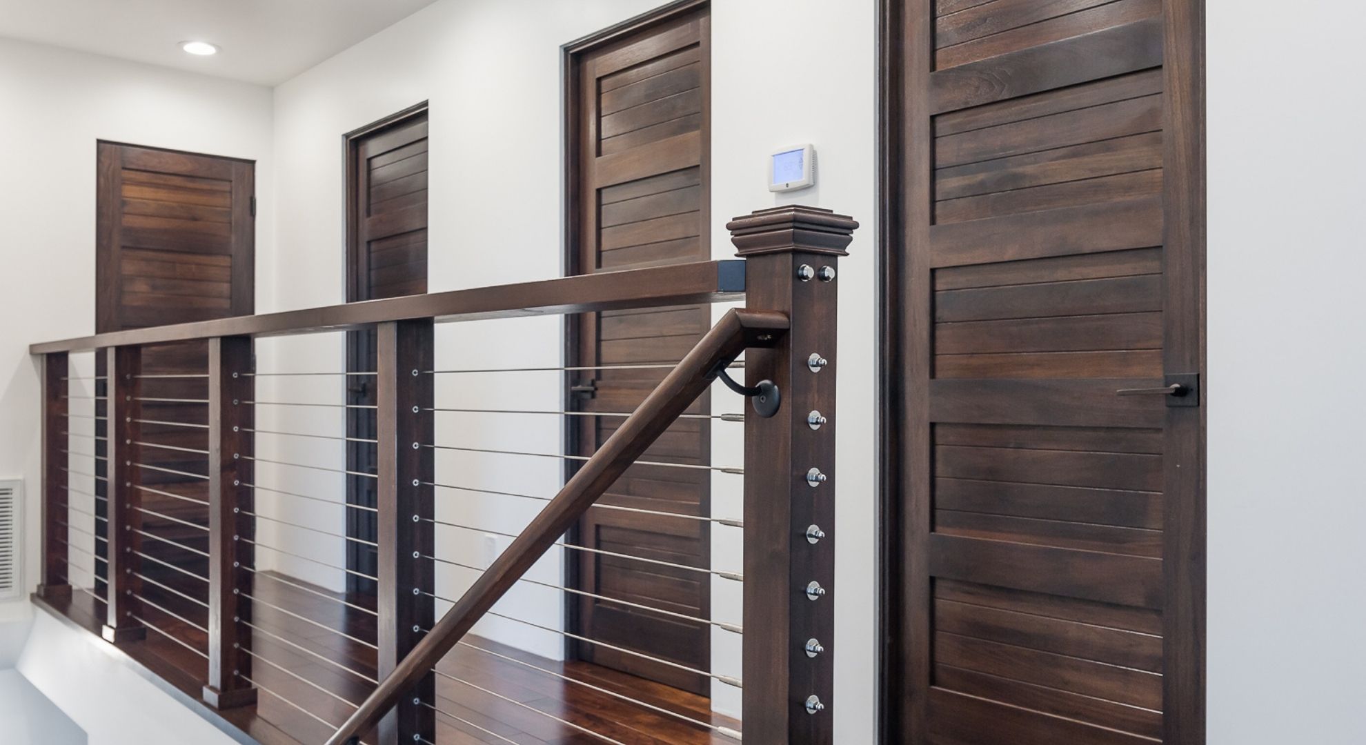 Interior stair railing.