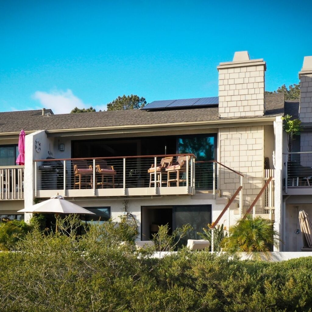 Beachfront deck railing.