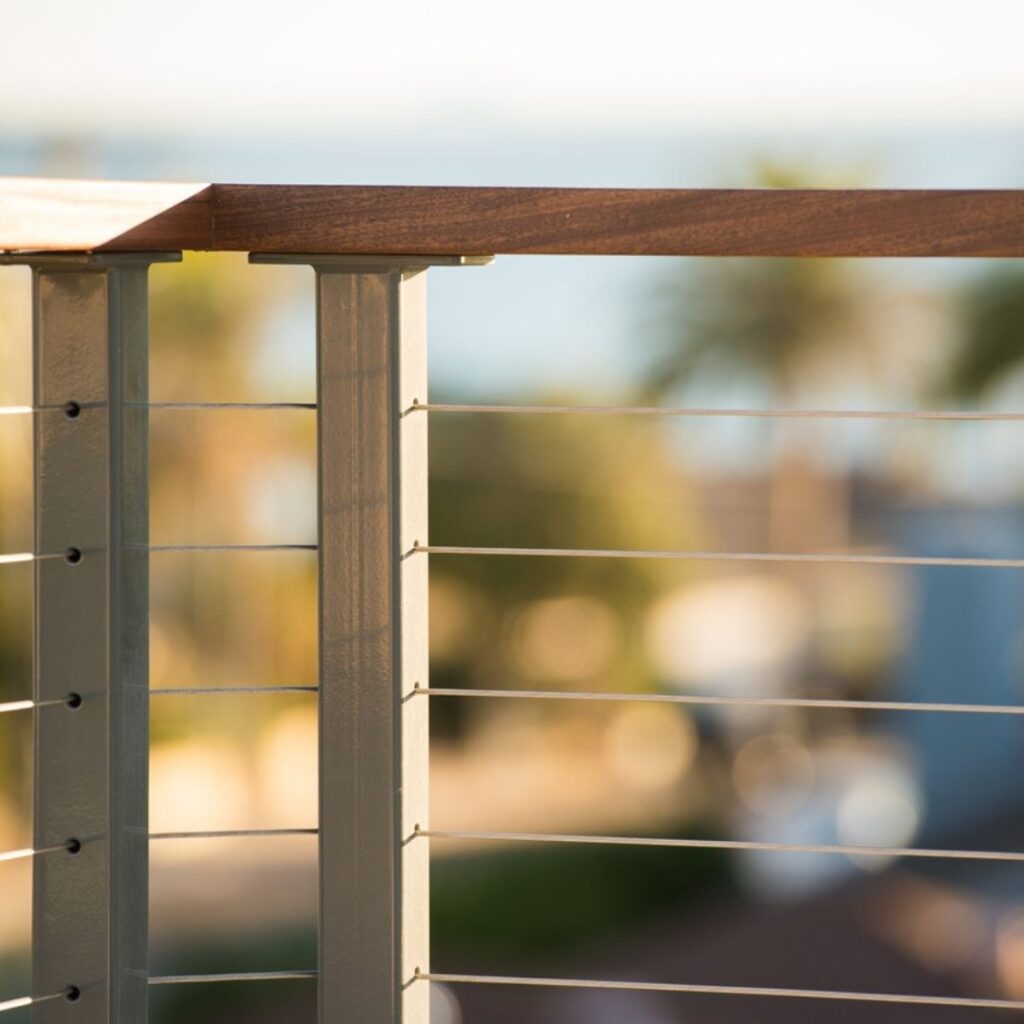 Wood railing.