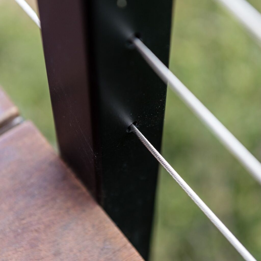 Steel railing.