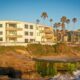 coastal view of a property with glass railings